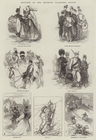 Croquis à la revue des volontaires de Brighton - Felix Regamey